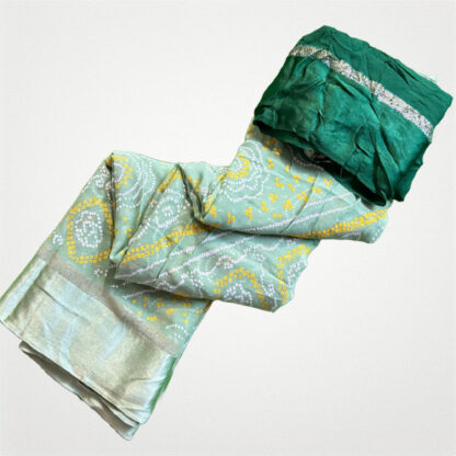 Traditional jaipuri bandhej pure georgetta saree - Image 3