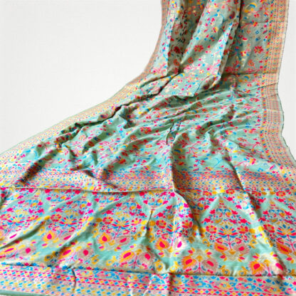 Pashmina cotton silk saree with beautiful kalamkari prints