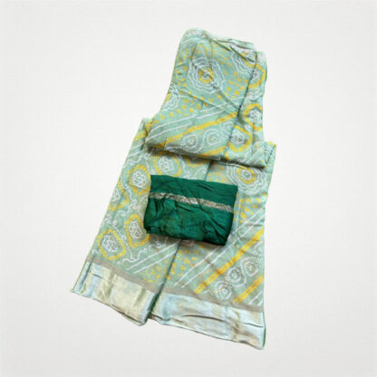 Traditional jaipuri bandhej pure georgetta saree - Image 2