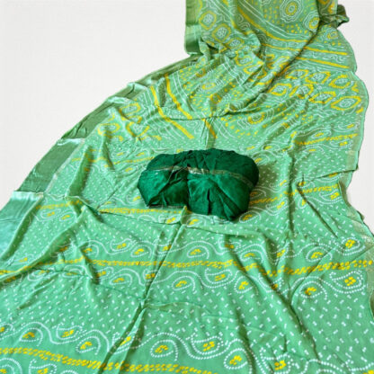 Traditional jaipuri bandhej pure georgetta saree