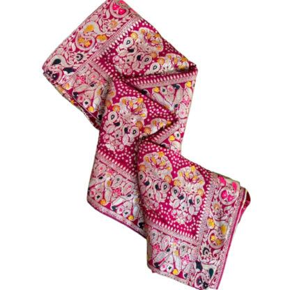 Deginer upada silk fabric bandhani ghatchola meenakari banarsi saree with Bp - Image 4