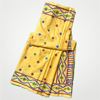 Pure silk hand work kandha stich traditional wear saree - Image 2