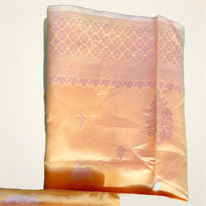 Pure soft silk golden yellow zari weaving work saree - Image 2