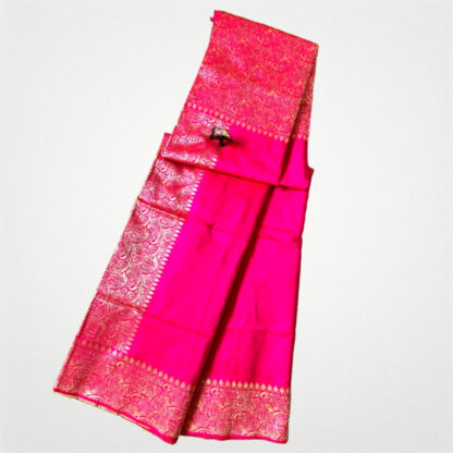 Banarasi soft silk saree with zari weaving work - Image 4