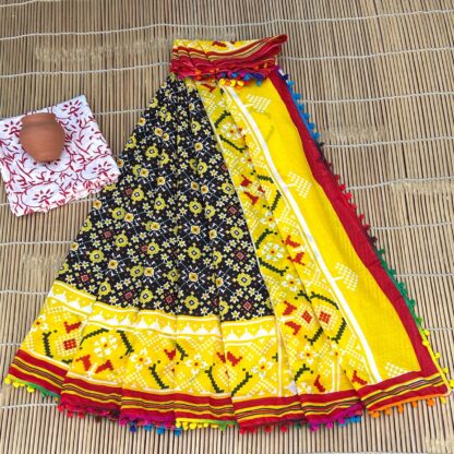 Bagru Block Print Cotton mulmul Sarees With Running Blouse